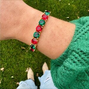 Park Lane Gold Bracelet with Red and Green Accents